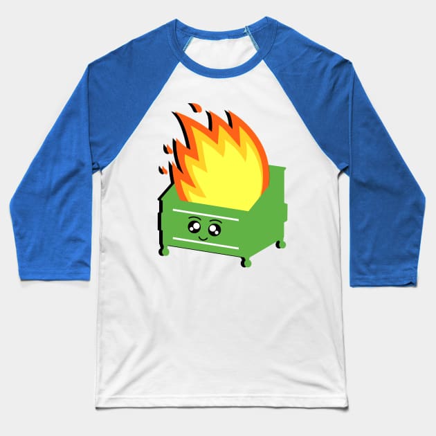 Dumpster Fire Baseball T-Shirt by KramerArt